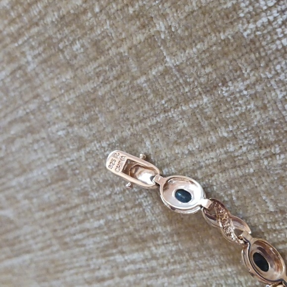 Marcasite Onyx Gold Plated 925 Necklace Bracelet Earrings Set - Picture 11 of 16